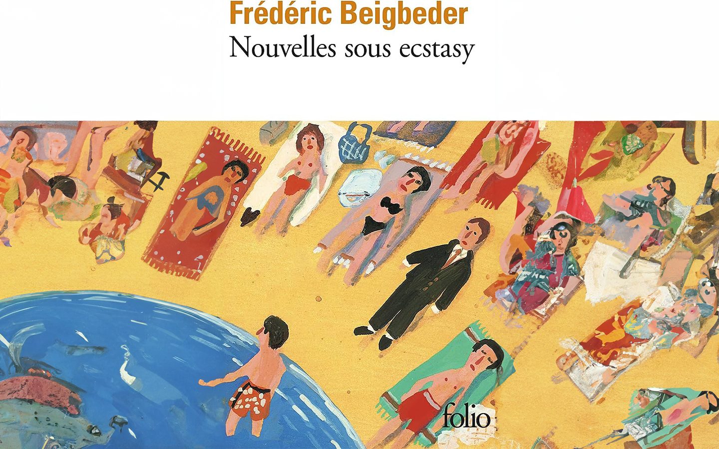 Couverture du livre "Nouvelles sous ecstasy" écrit par Frederic Beigbeder édition Folio + complétion IA générative adobe.