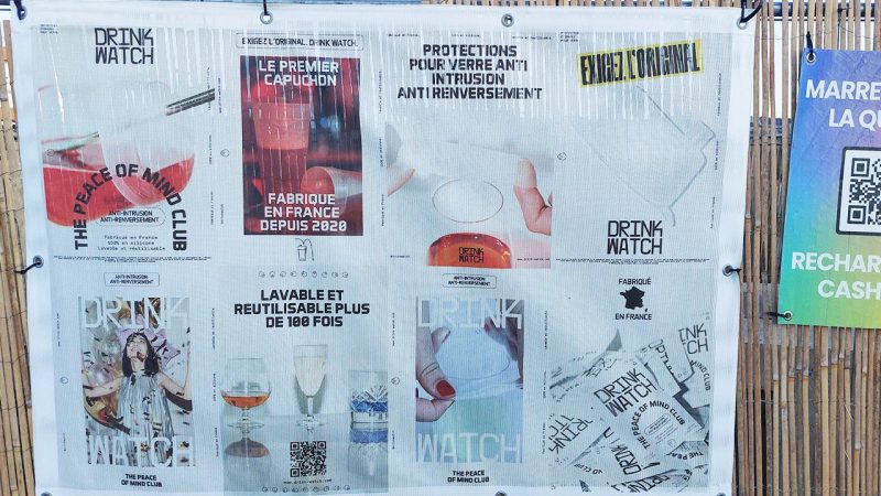 Du Marketing Drinkwatch en masse dans un festival où les capotes de verres sont distribués gratuitement (et recouverent le sol)